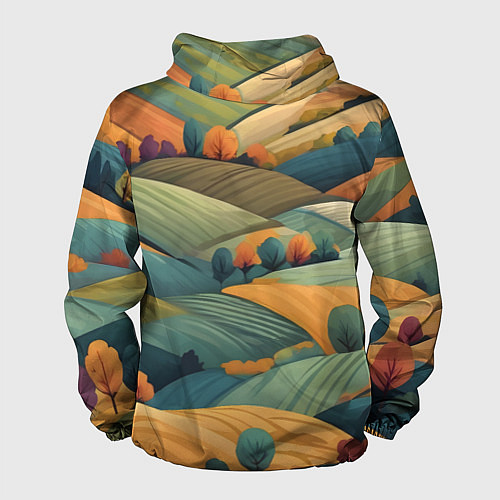 Мужская ветровка Луга поля / 3D-Белый – фото 2