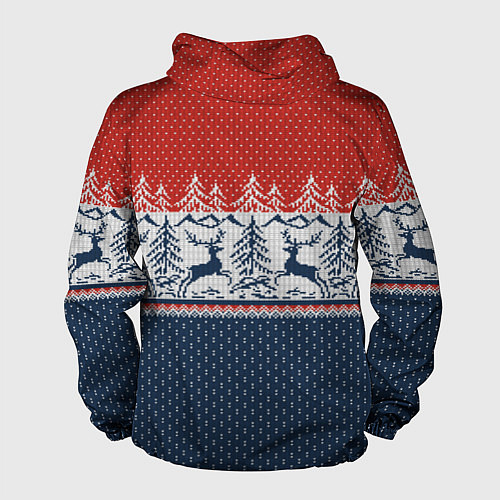 Мужская ветровка Новогодний вязаный узор / 3D-Белый – фото 2