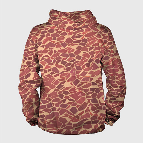 Мужская ветровка Тёмно красные плитки на бежевом фоне / 3D-Белый – фото 2