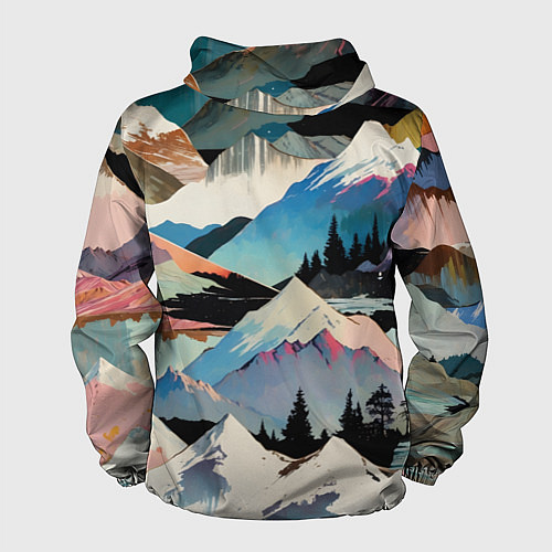 Мужская ветровка Снежные горы / 3D-Белый – фото 2