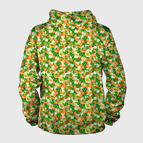 Мужская ветровка Салат - Оливье / 3D-Белый – фото 2