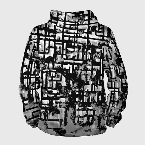 Мужская ветровка Бело-чёрная абстракция / 3D-Белый – фото 2