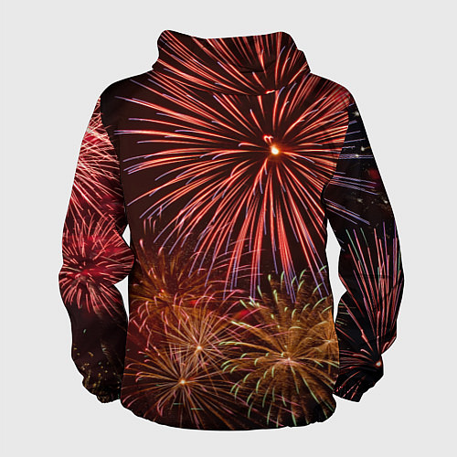 Мужская ветровка Яркий красочный фейерверк / 3D-Черный – фото 2