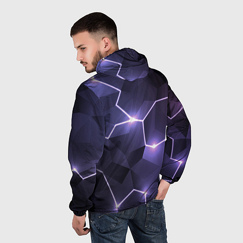 Мужская ветровка Молниеносная геометрия с подсветкой / 3D-Черный – фото 4