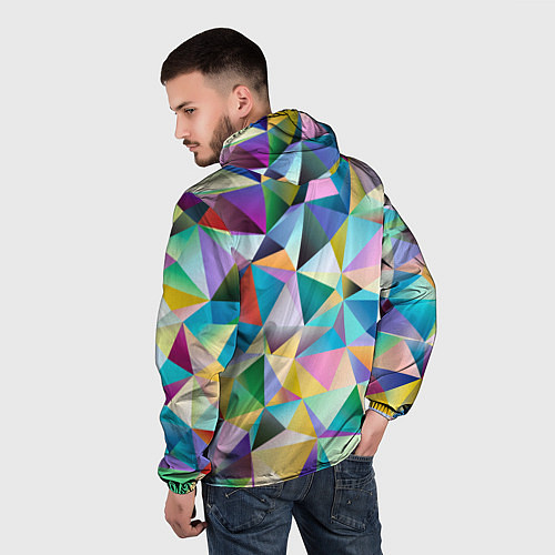 Мужская ветровка Полигональная текстура / 3D-Черный – фото 4