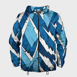 Ветровка с капюшоном мужская Геометрический камуфляж, цвет: 3D-черный