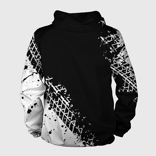 Мужская ветровка Yamaha - следы от шин / 3D-Белый – фото 2