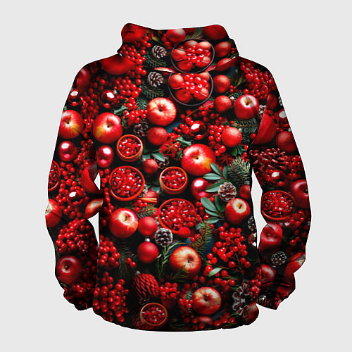 Мужская ветровка Рождественские ягоды и фрукты / 3D-Белый – фото 2