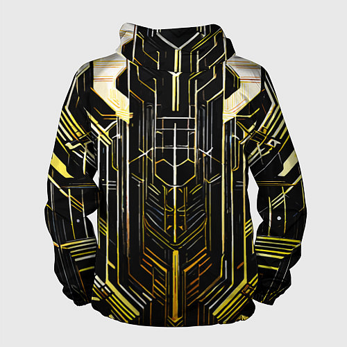 Мужская ветровка Gold lines on a black background / 3D-Белый – фото 2
