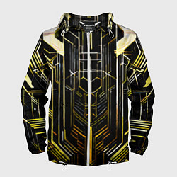 Мужская ветровка Gold lines on a black background