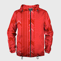Ветровка с капюшоном мужская Закулисье красные обои, цвет: 3D-черный