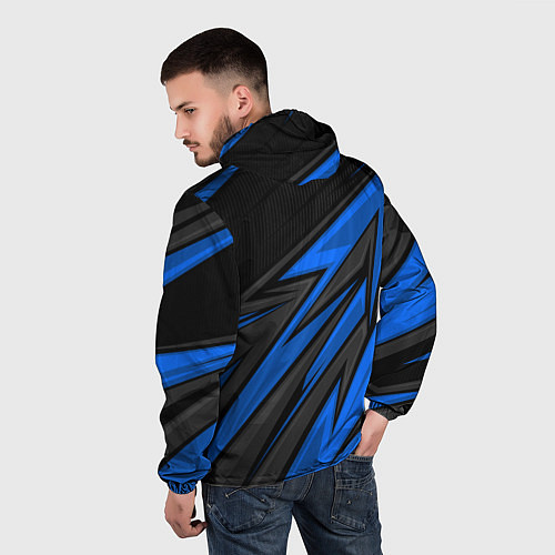 Мужская ветровка Субару - синяя спорт униформа / 3D-Черный – фото 4