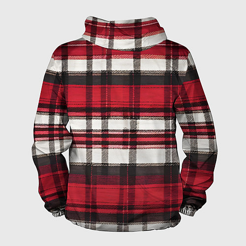Мужская ветровка Красно-белая ткань в клетку / 3D-Белый – фото 2