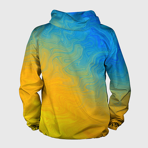 Мужская ветровка Желто голубой градиент / 3D-Белый – фото 2