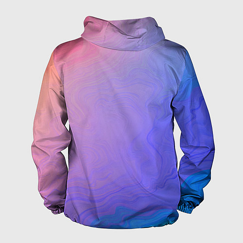 Мужская ветровка Сине фиолетовый градиент / 3D-Белый – фото 2