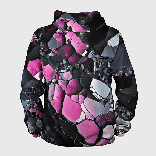 Мужская ветровка Чёрно-розовый камень / 3D-Белый – фото 2