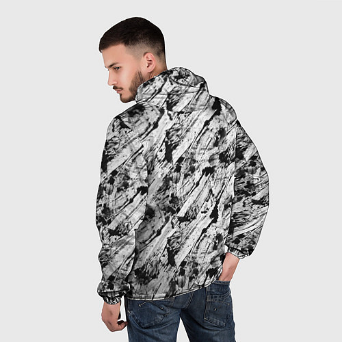 Мужская ветровка Гранж текстура отпечатки краски / 3D-Черный – фото 4