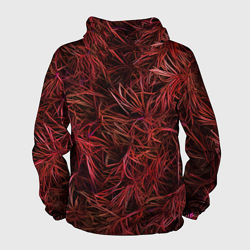 Мужская ветровка Красная трава на чёрном фоне / 3D-Белый – фото 2