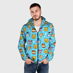 Ветровка с капюшоном мужская Винни Пух, цвет: 3D-черный — фото 2
