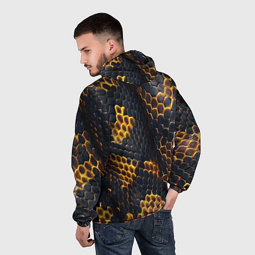 Мужская ветровка Текстура змеи / 3D-Черный – фото 4