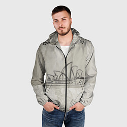 Ветровка с капюшоном мужская Сидней, цвет: 3D-черный — фото 2