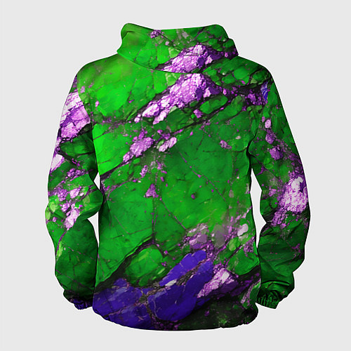 Мужская ветровка A purple mineral in a green stone / 3D-Черный – фото 2