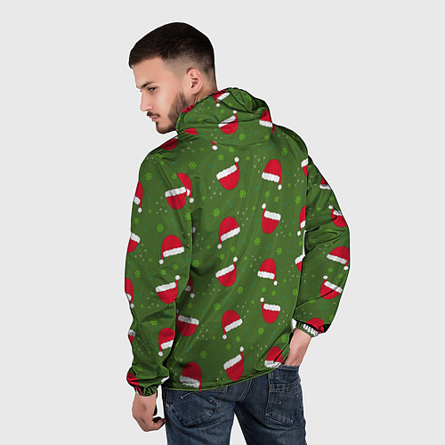 Мужская ветровка Шапка Санты / 3D-Черный – фото 4