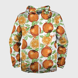 Мужская ветровка Сочные апельсины и дольки апельсинов
