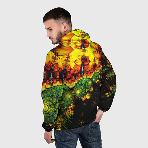 Мужская ветровка Абстракция осколки / 3D-Черный – фото 4