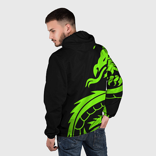Мужская ветровка Квейк кислотный дракон лого / 3D-Черный – фото 4