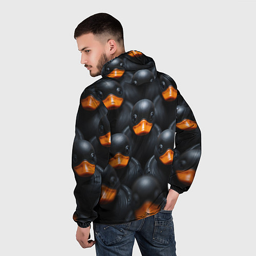 Мужская ветровка Черные уточки / 3D-Черный – фото 4