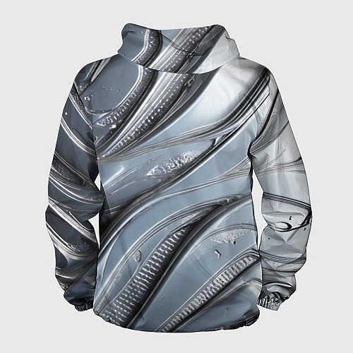 Мужская ветровка Полированный металл серебряный / 3D-Белый – фото 2