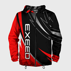 Ветровка с капюшоном мужская Exeed - red uniform, цвет: 3D-черный