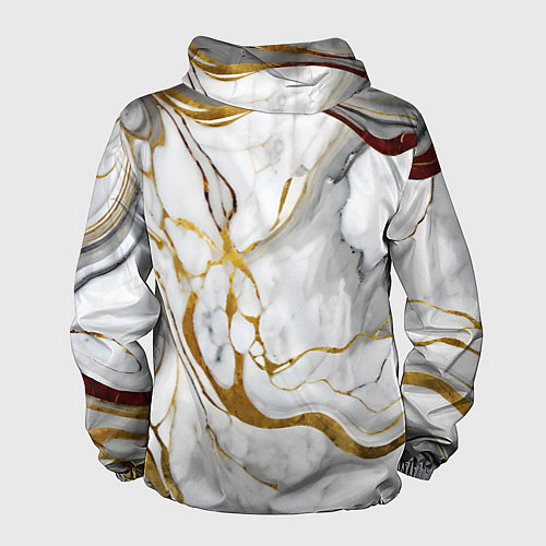 Мужская ветровка Жёлто-белый мрамор / 3D-Белый – фото 2