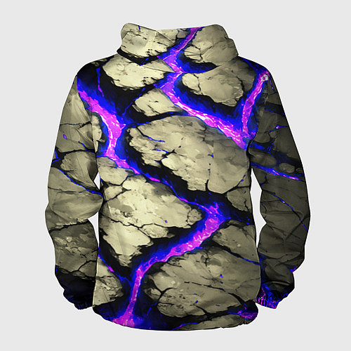 Мужская ветровка Треснувший камень фиолетовый / 3D-Белый – фото 2