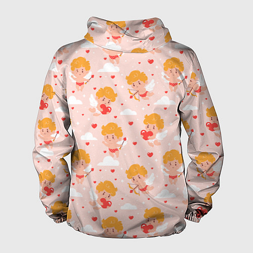 Мужская ветровка Паттерн с милыми купидонами / 3D-Белый – фото 2