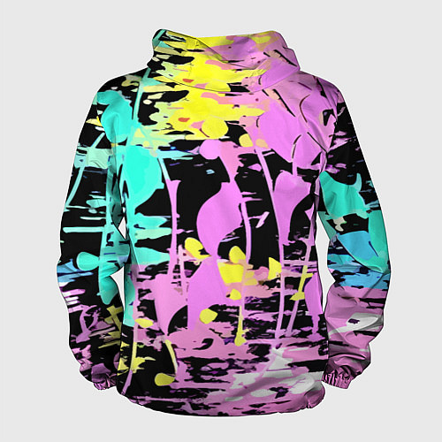 Мужская ветровка Color expressive abstraction - Milano / 3D-Белый – фото 2