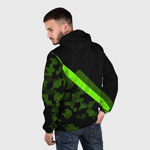 Мужская ветровка Portal camo steel geometry / 3D-Черный – фото 4