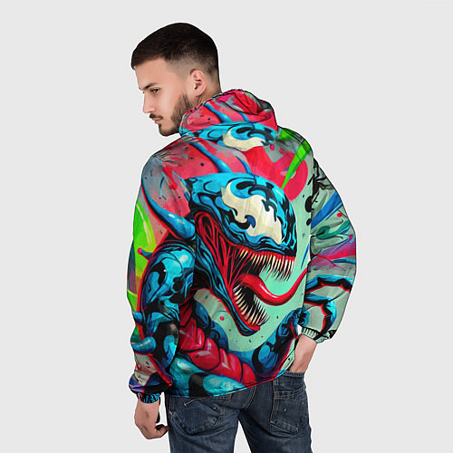 Мужская ветровка Свирепый Веном - граффити / 3D-Черный – фото 4