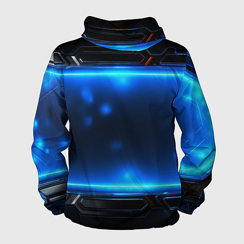 Мужская ветровка Синяя неоновая атмосфера / 3D-Белый – фото 2