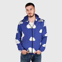 Ветровка с капюшоном мужская Легкие облака, цвет: 3D-черный — фото 2