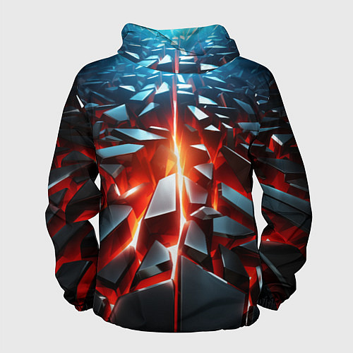 Мужская ветровка Черные слитки над лавой / 3D-Белый – фото 2