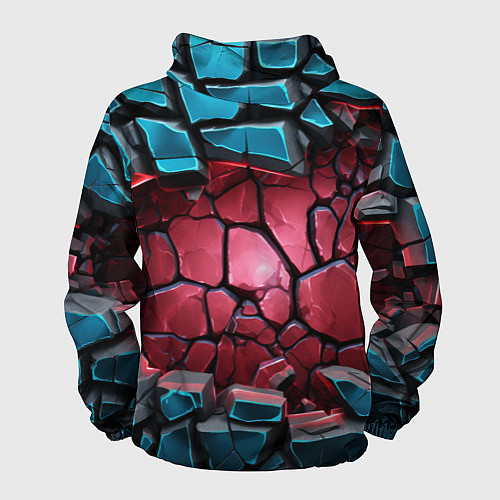 Мужская ветровка Объемные слои разбитых плит / 3D-Белый – фото 2