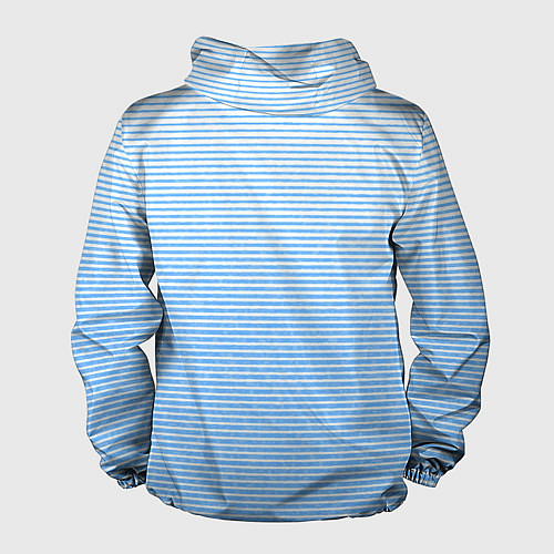 Мужская ветровка Белый с голубым текстурный в полоску / 3D-Белый – фото 2