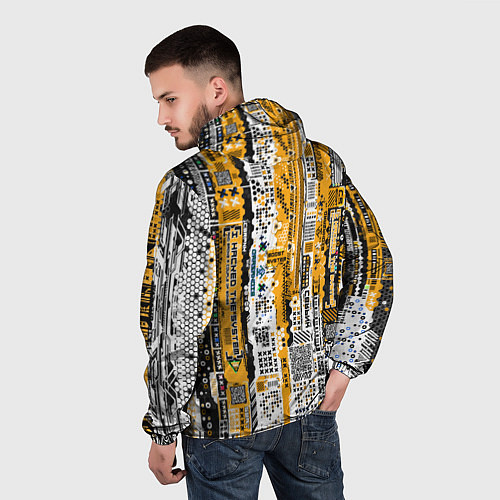 Мужская ветровка Cyberpunk pattern yellow / 3D-Черный – фото 4
