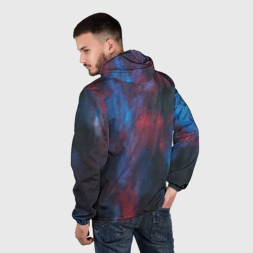 Мужская ветровка Тай-дай космос / 3D-Черный – фото 4