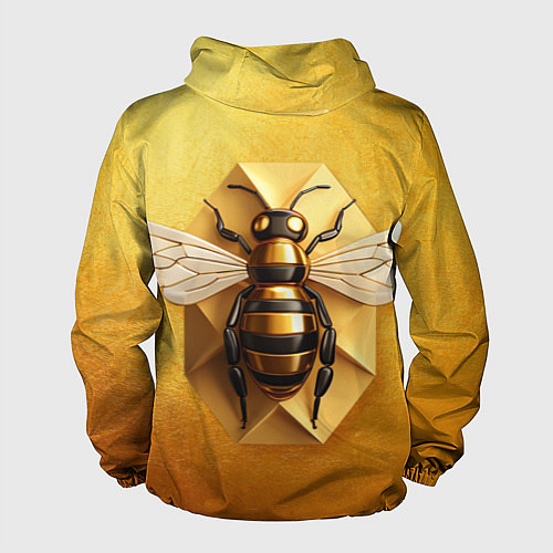 Мужская ветровка Пчела на золоте / 3D-Белый – фото 2