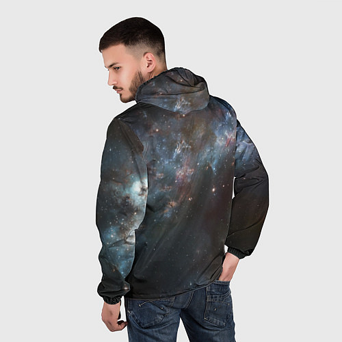 Мужская ветровка Череп - космос / 3D-Черный – фото 4