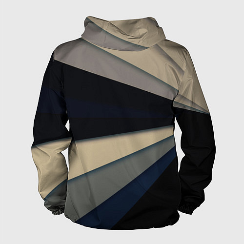 Мужская ветровка Фрактальные линии - темный / 3D-Белый – фото 2