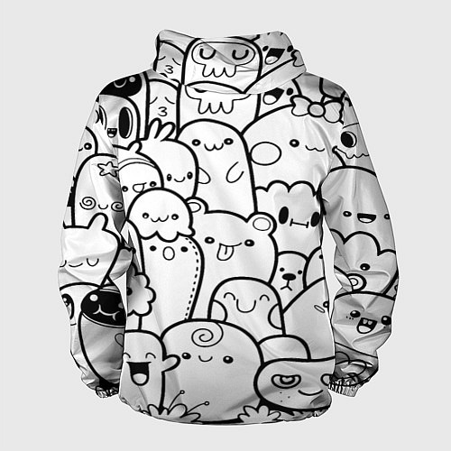 Мужская ветровка Doodle monsters / 3D-Белый – фото 2